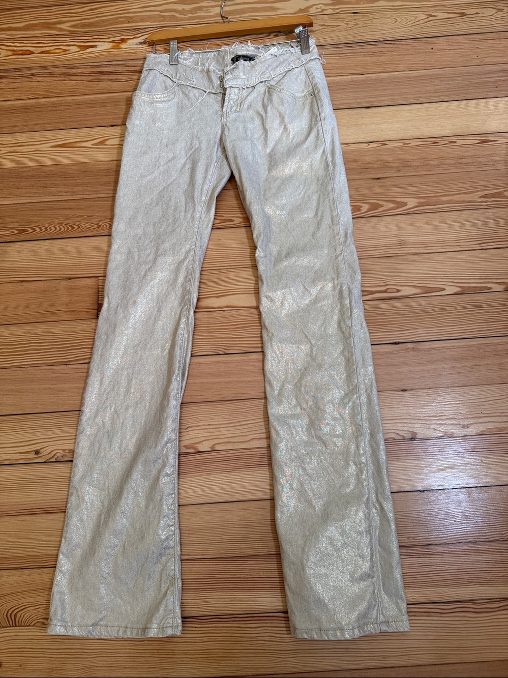 Versace Metallic Rose Skinny Jeans